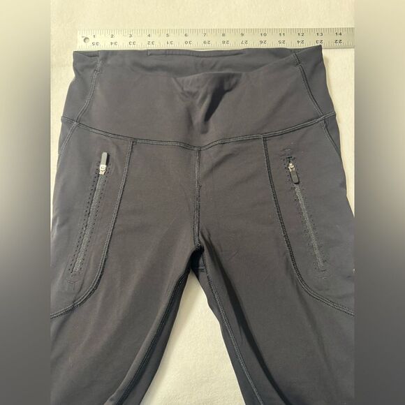 Lululemon invigorate tight size 6 Mesh Leggings with zipper Black - Picture 2 of 7